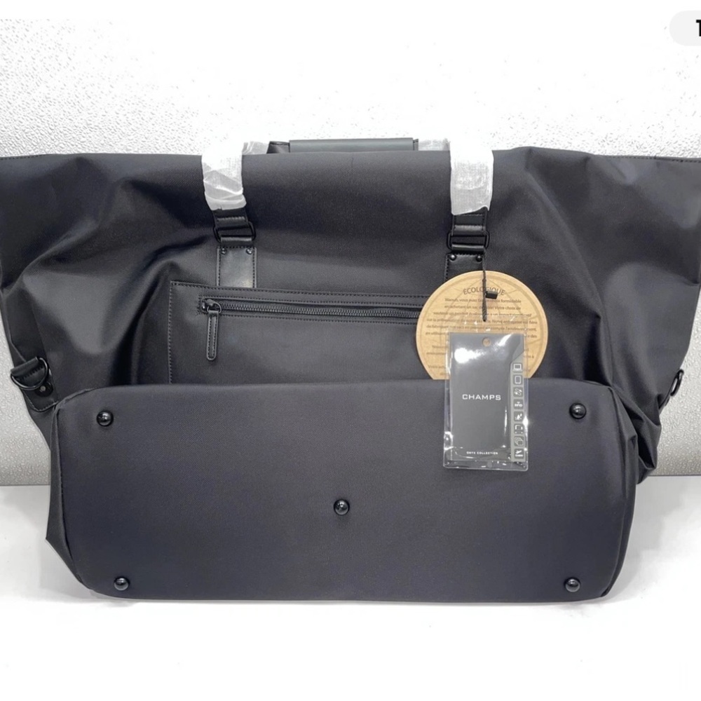 nwt Champs Onyx Collection Black Nylon Duffle Backpack with USB, Large - Picture 11 of 11